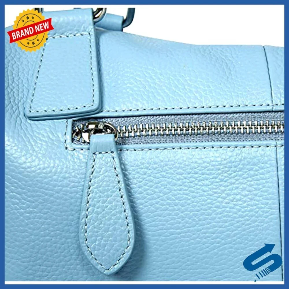 Genuine Leather Satchel Tote Crossbody Bag with Adjustable Strap
